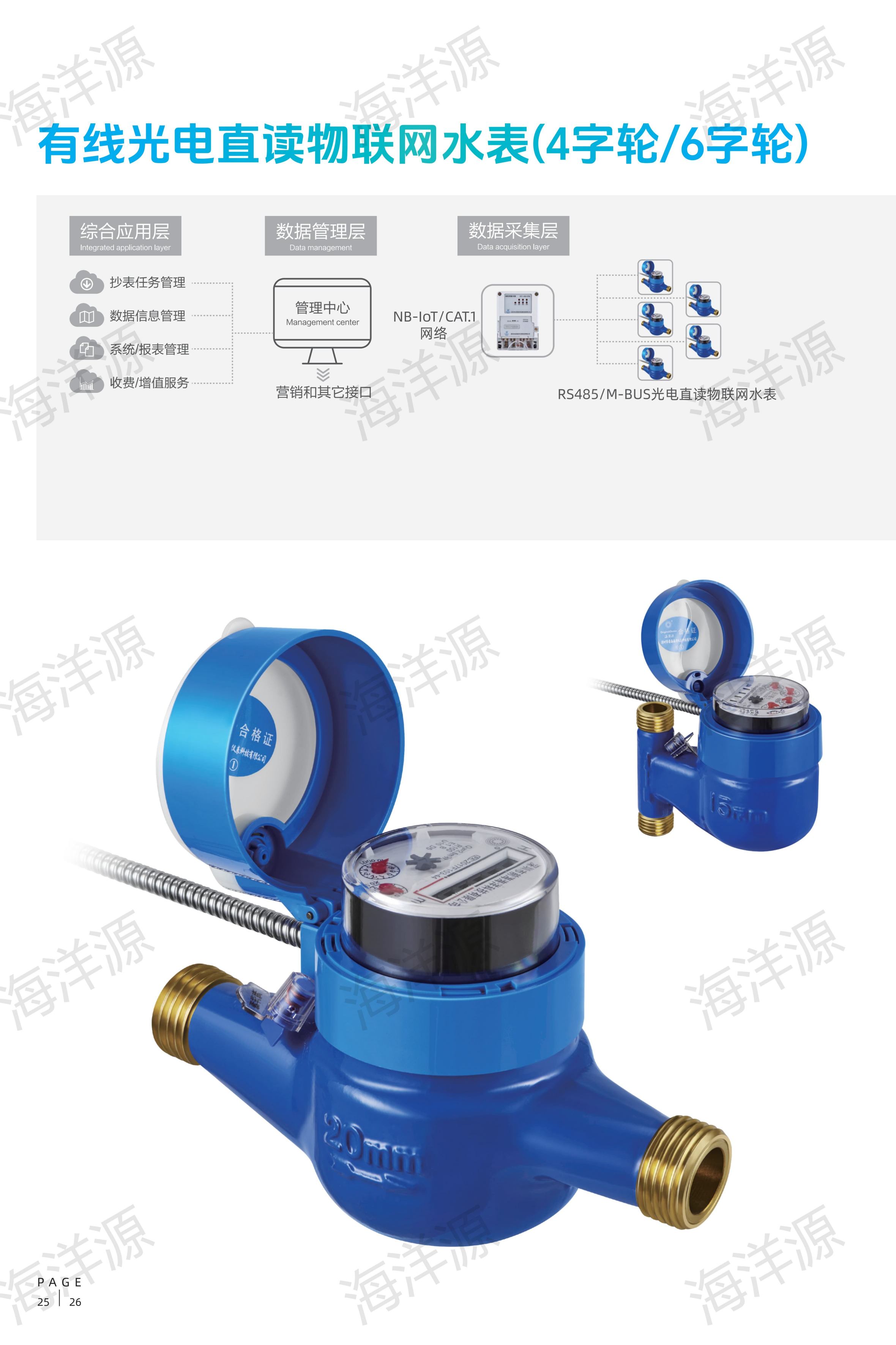 有线光电直读物联网水表(4字轮/6字轮)(图1)